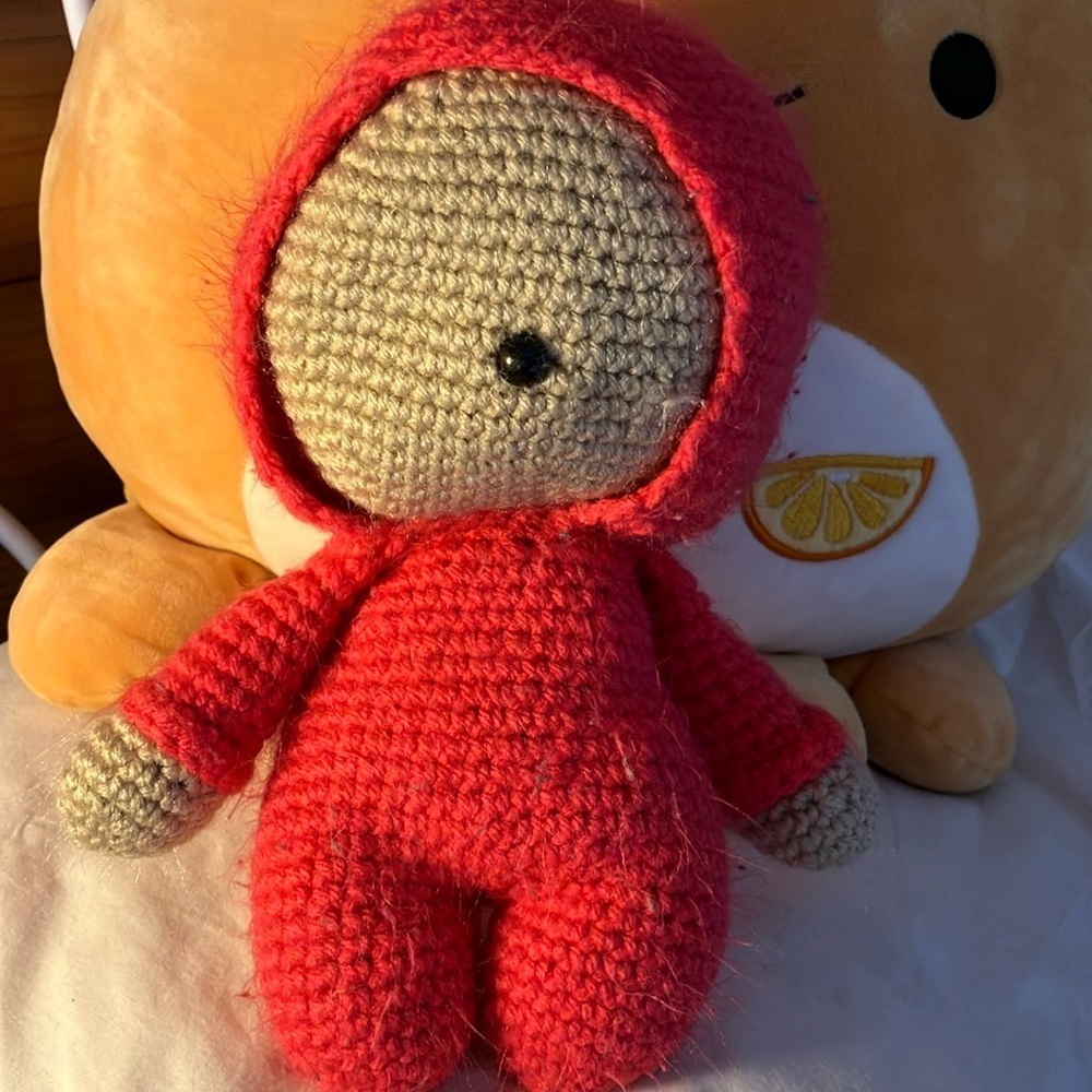 Among Us Handmade pink Crochet Doll